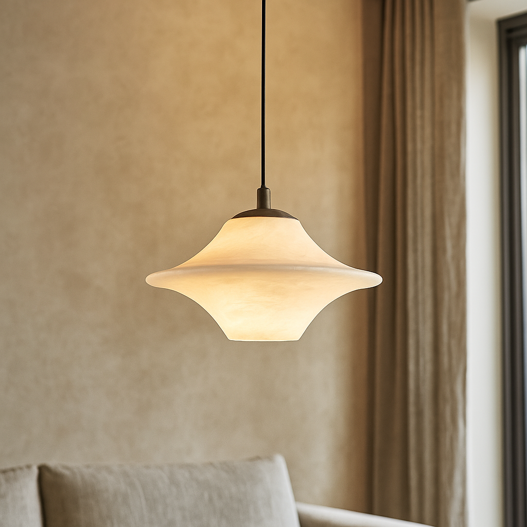 Sculptural Alabaster Pendant Light – Natural Stone Lighting