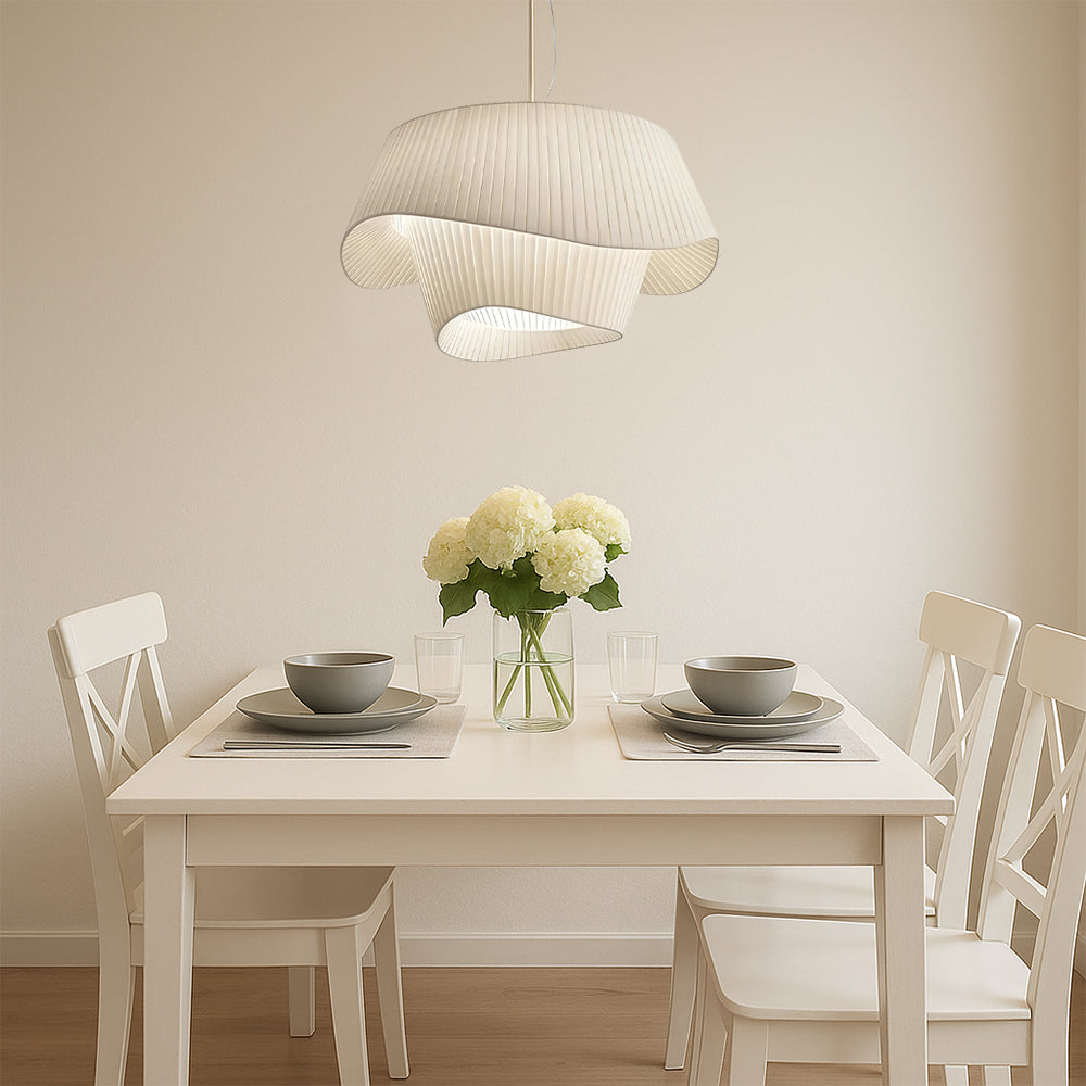 Wave Fabric Pendant Light – Elegant Sculptural Hanging Lighting