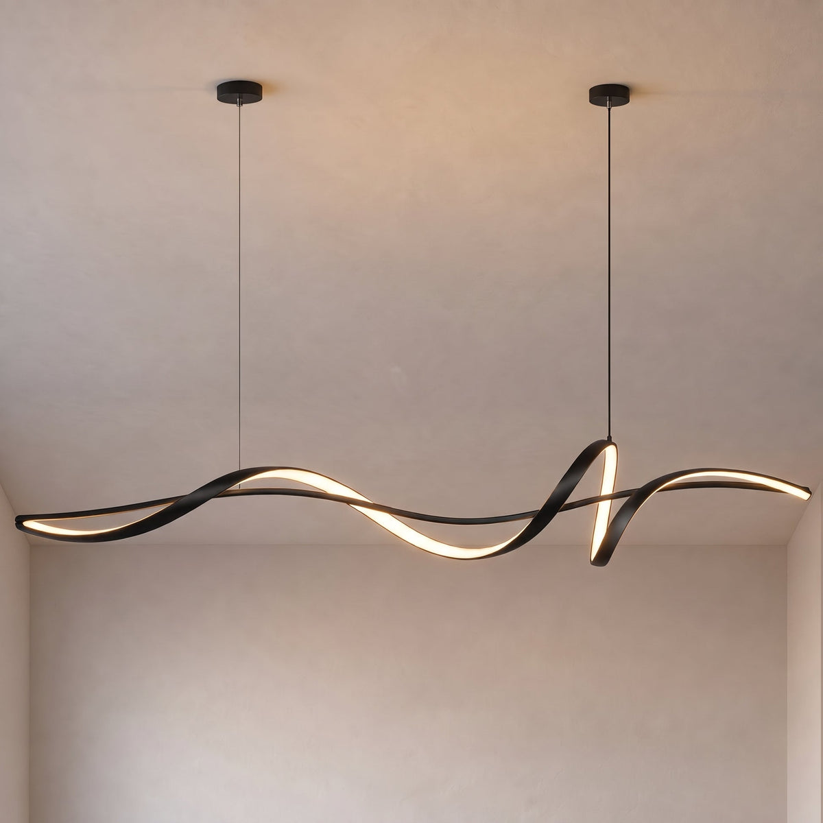 Flowing Wave LED Pendant Light – Scandinavian Hanging Lighting