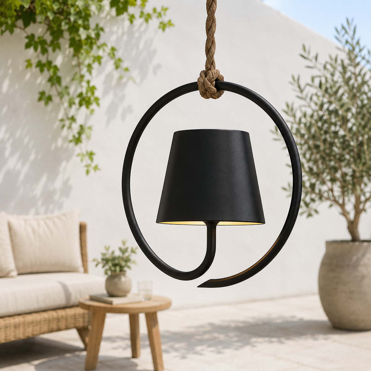 Outdoor Rechargeable Pendant Light – Modern Hanging Ambient Lighting