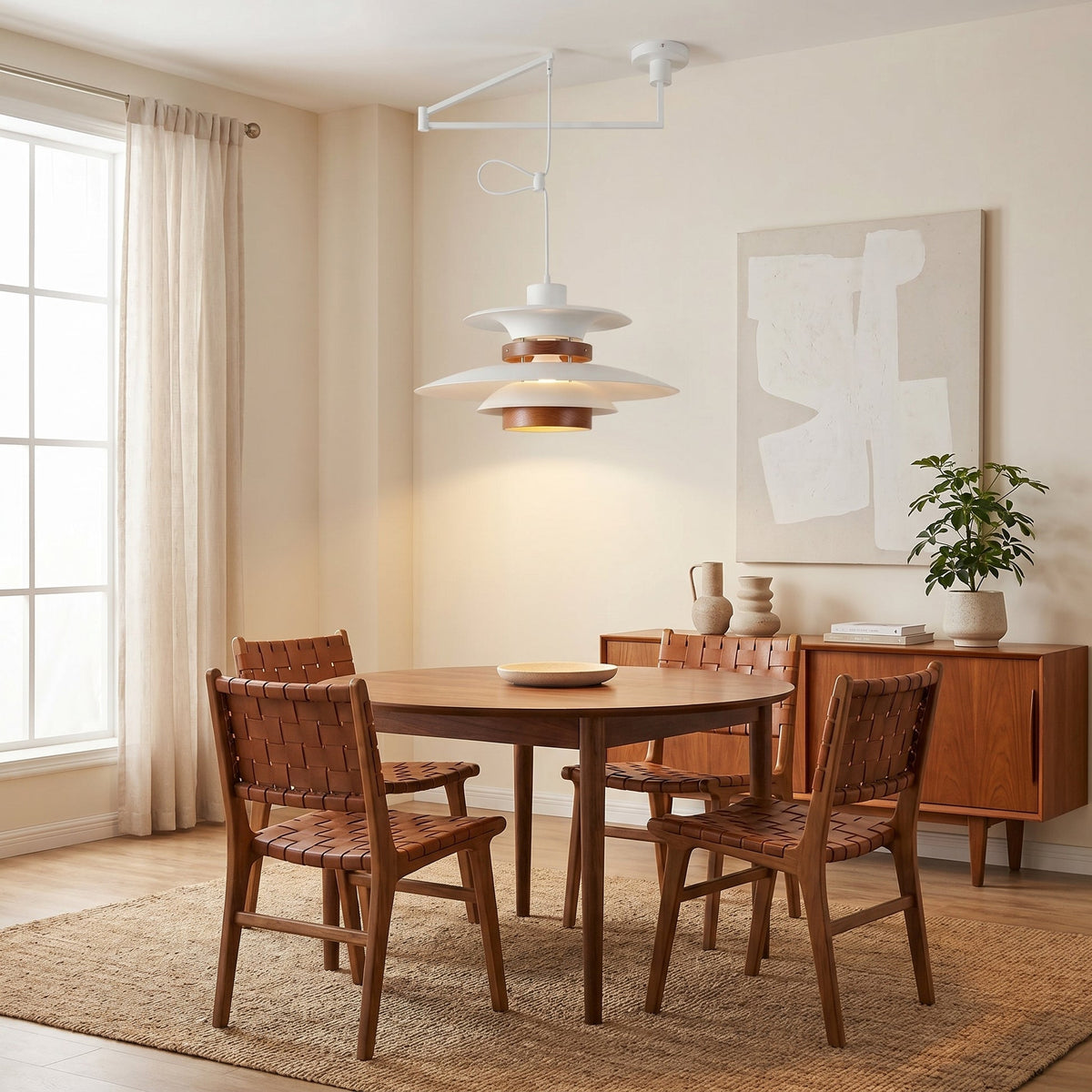 Merado Swing Arm Pendant Light – Modern Layered Scandinavian Lighting