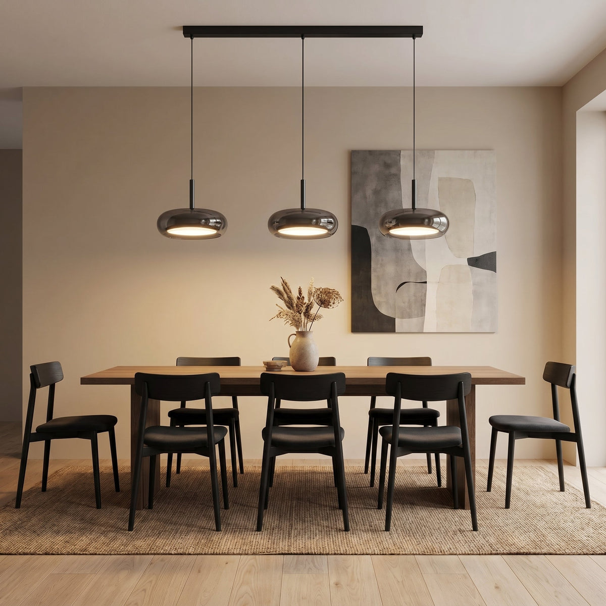3-Head Glass Pendant Light – Modern Kitchen and Dining Lighting