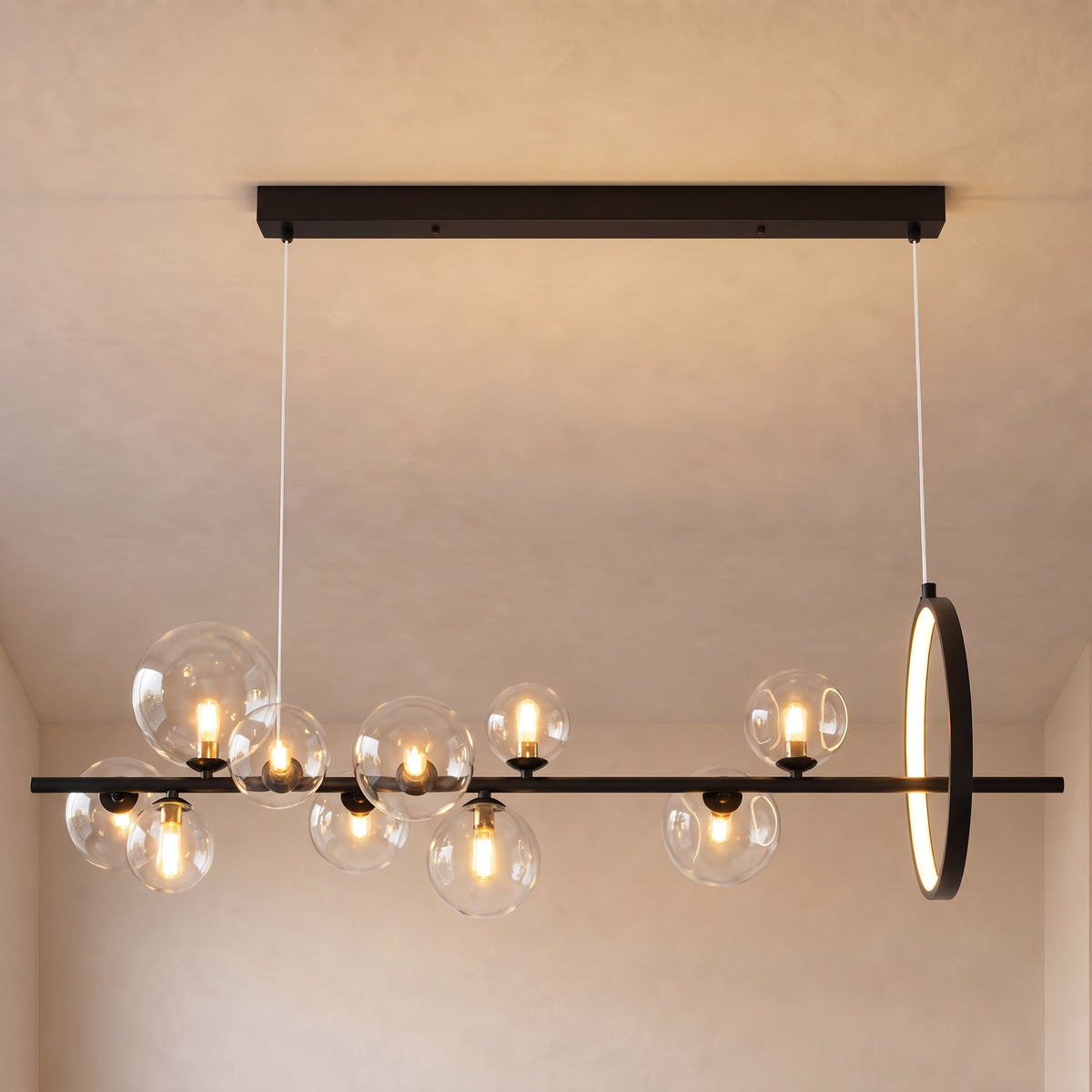 Linear Glass Globe Pendant Light – Contemporary Geometric Lighting