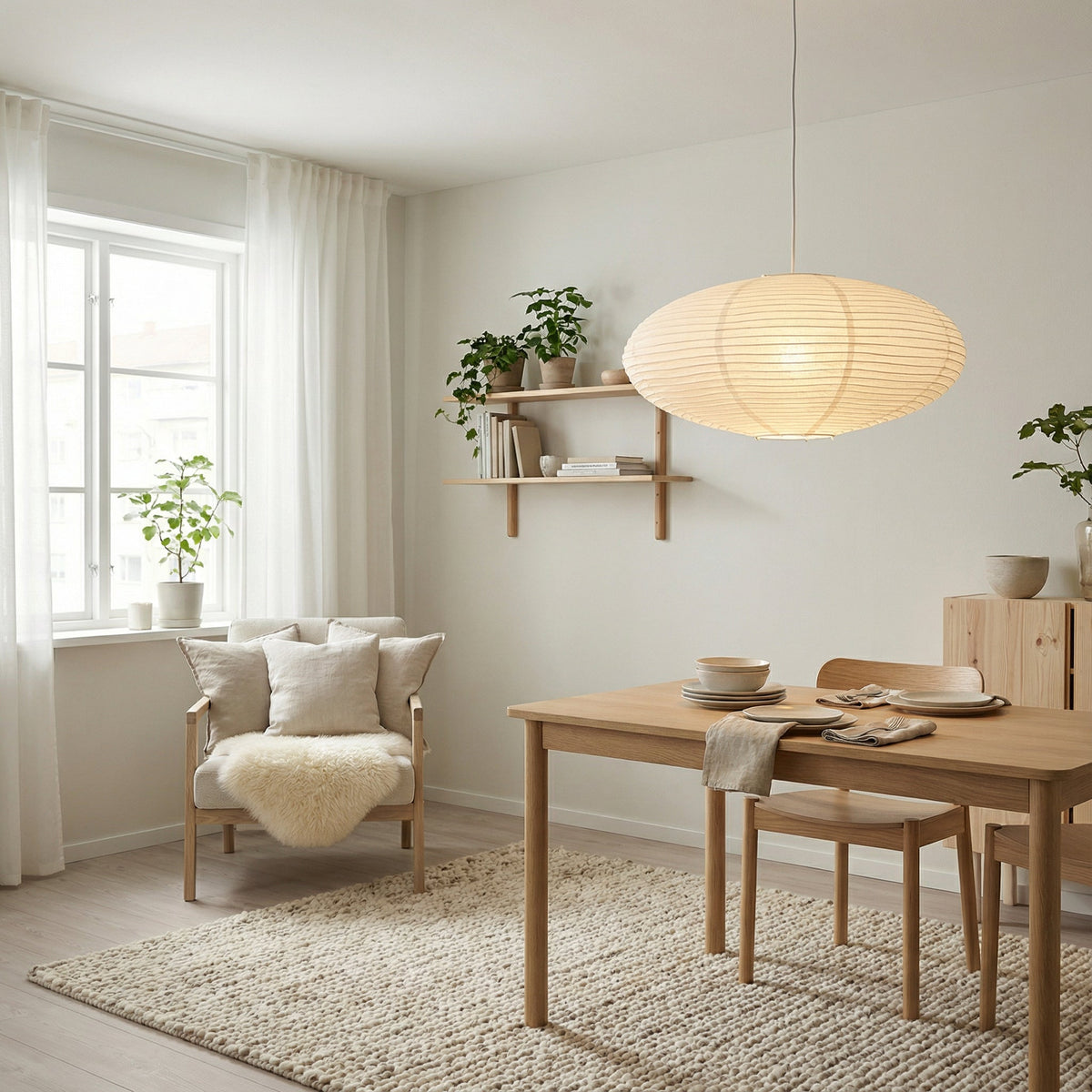 Wabi's Paper Pendant Light – Japanese Inspired Hanging Lighting