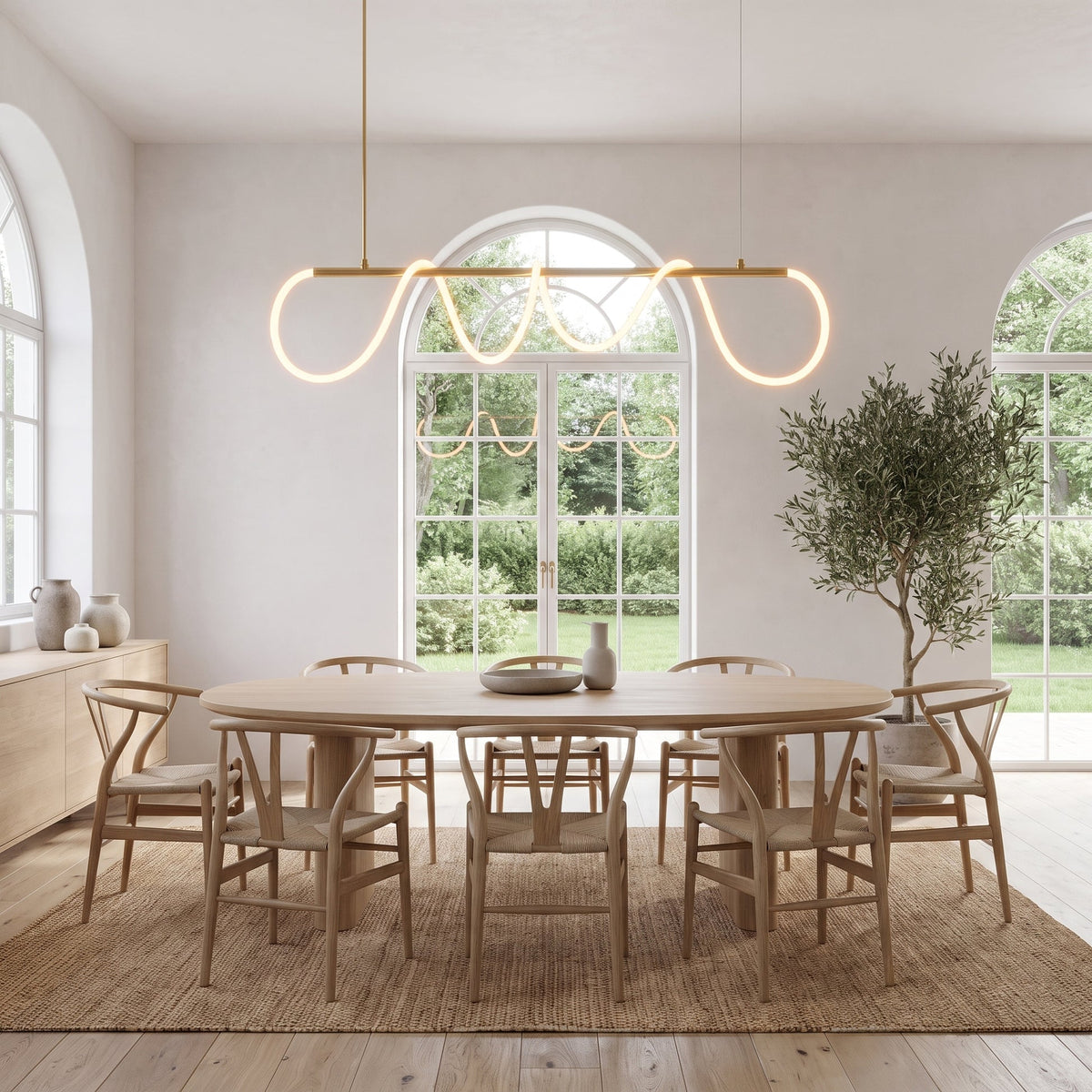 Wave Linear LED Pendant Light – Sculptural Hanging Lighting