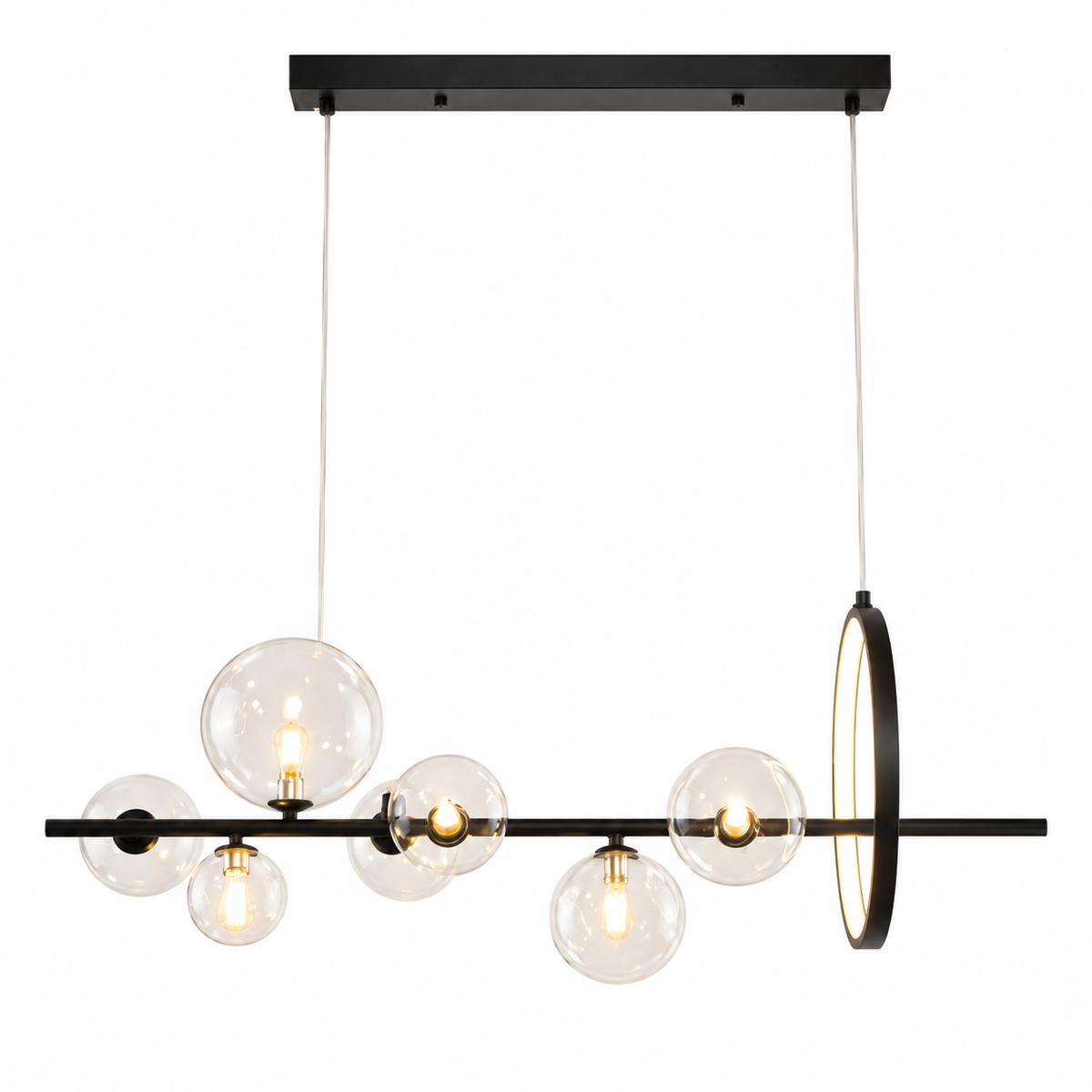 Linear Glass Globe Pendant Light – Contemporary Geometric Lighting