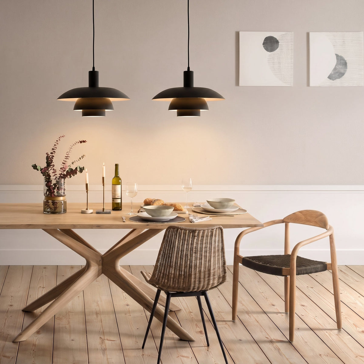 Scandinavian Minimalist Layered Metal LED Pendant Light