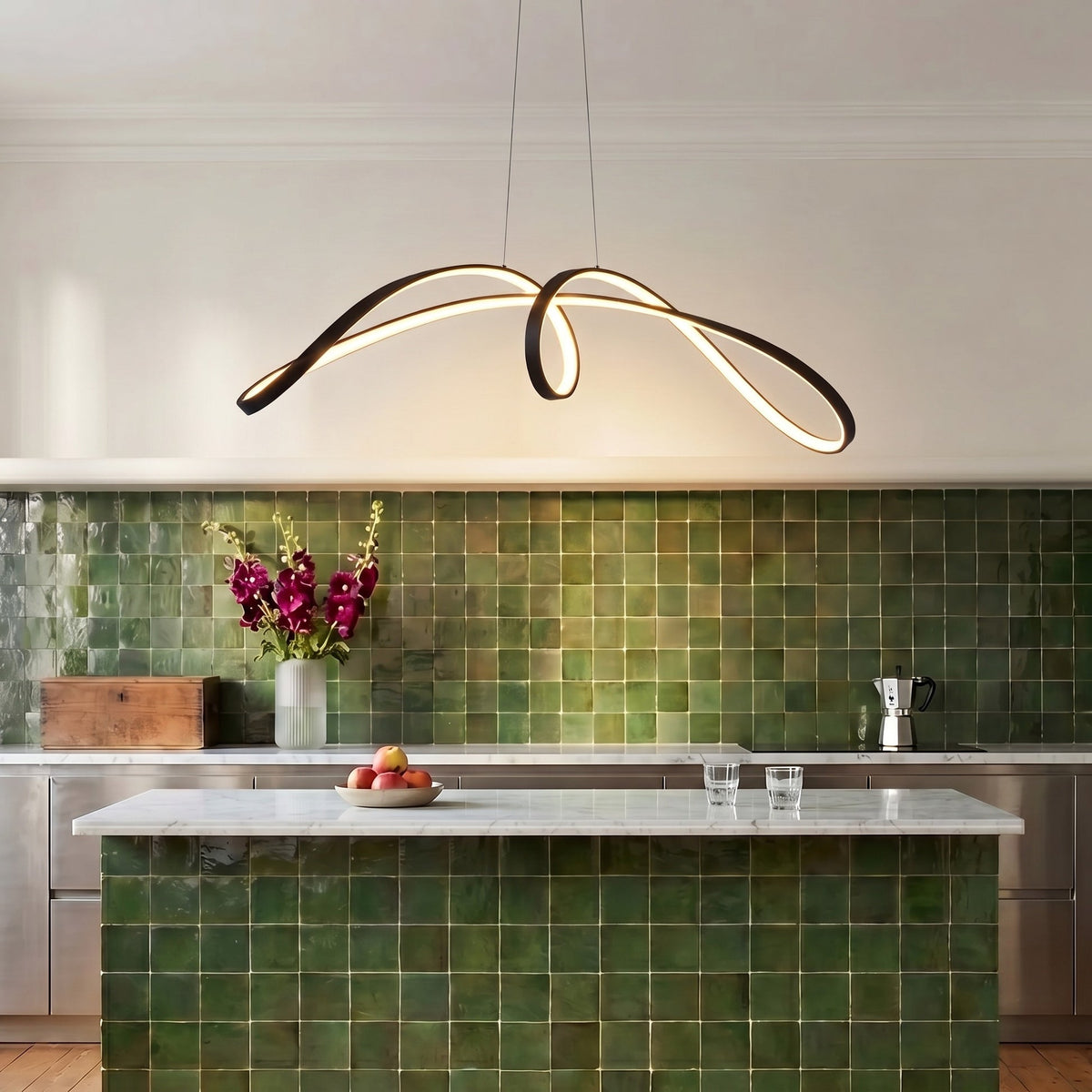 Sculptural Spiral LED Pendant Light – Contemporary Hanging Lighting