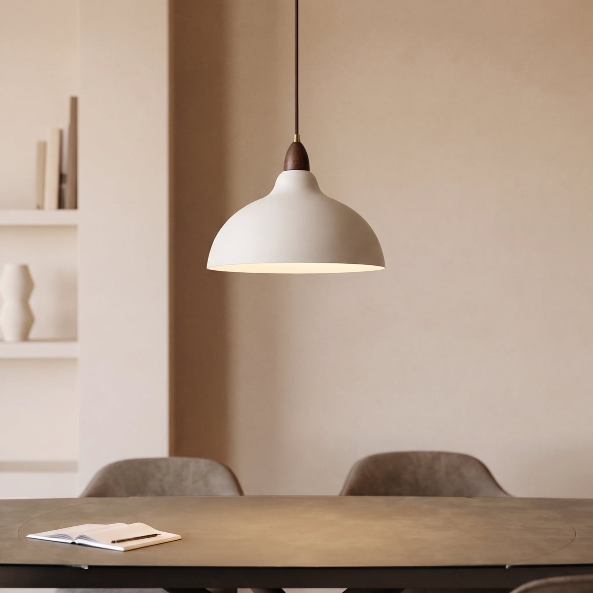 Scandinavian Wood and Metal Pendant Light – Modern Minimalist Lighting