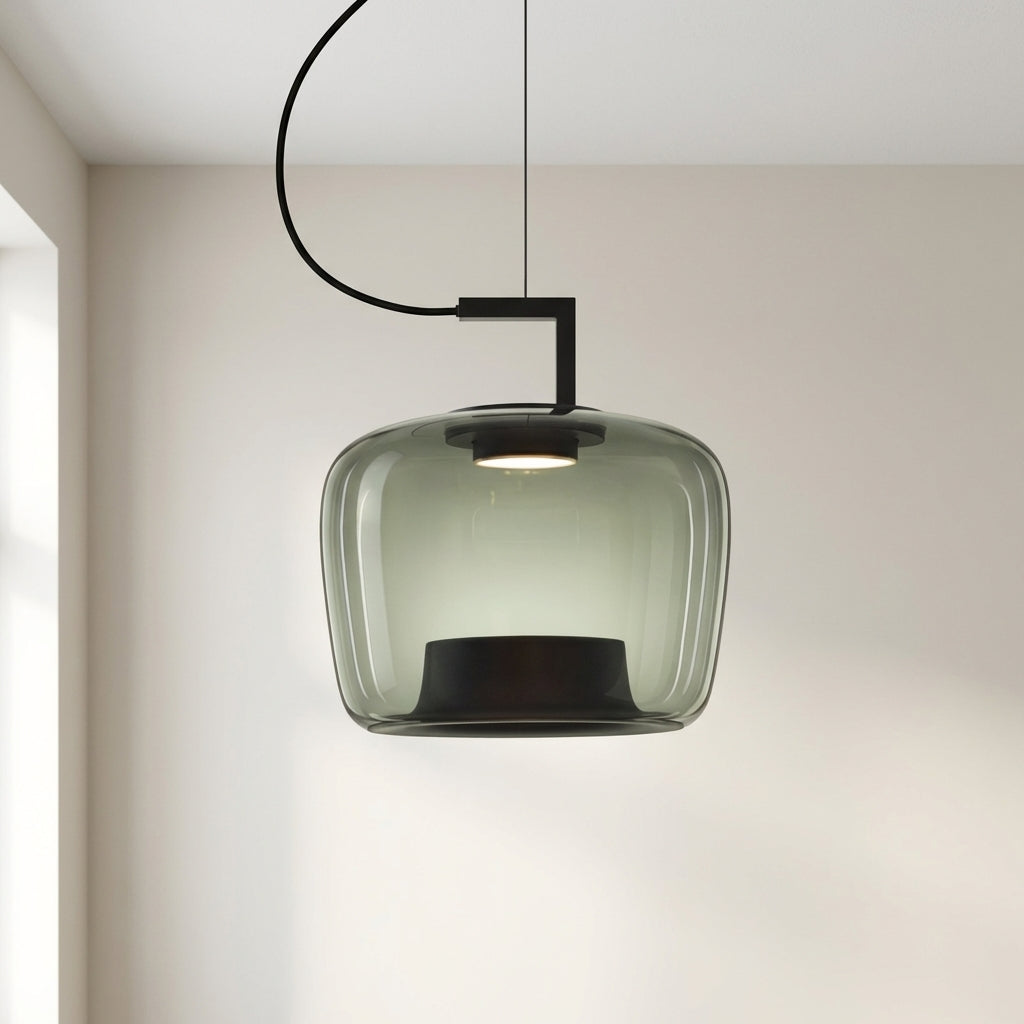 Modern Glass Pendant Light – Elegant Amber Glass Lighting