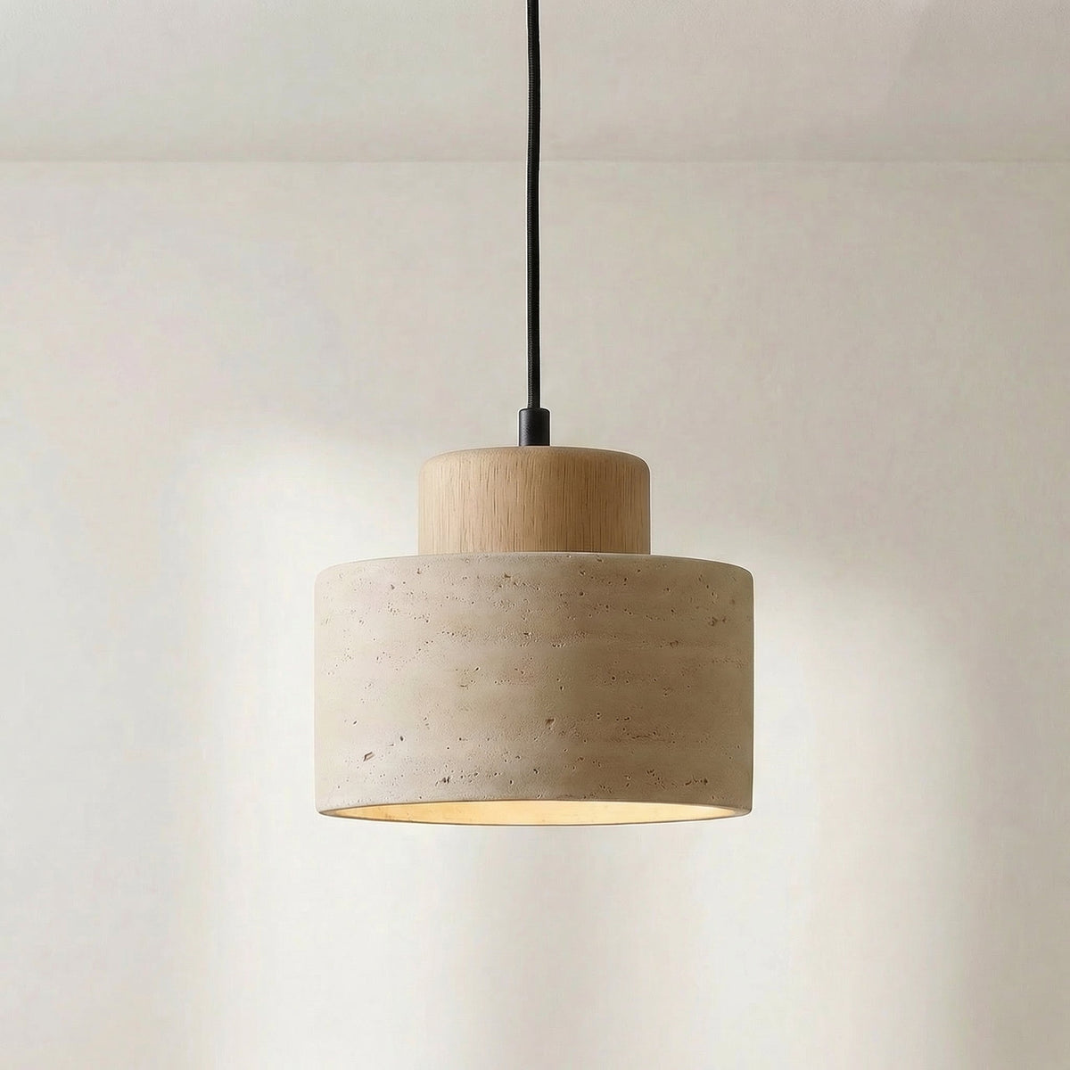 Travertine Stone Pendant Light – Modern Natural Stone Lighting