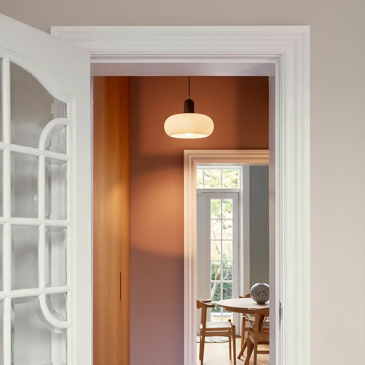Nordic Cream Pendant Light – Modern Scandinavian Glass Lighting