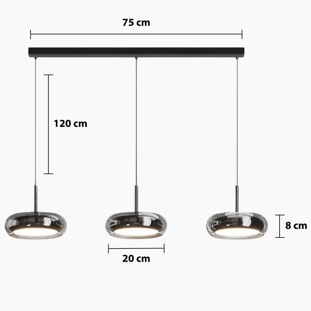 3-Head Glass Pendant Light – Modern Kitchen and Dining Lighting