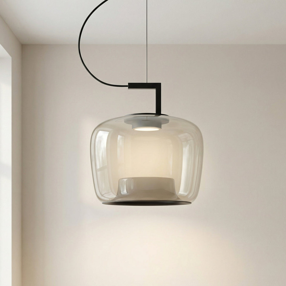 Modern Glass Pendant Light – Elegant Amber Glass Lighting
