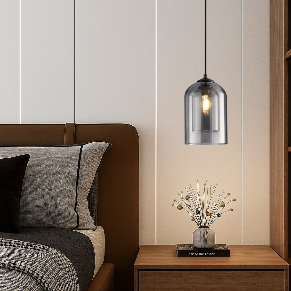 Modern Glass Pendant Light – Contemporary Double-Layer Hanging Lighting