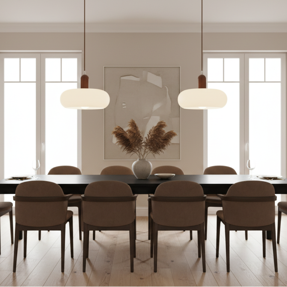 Nordic Cream Pendant Light – Modern Scandinavian Glass Lighting