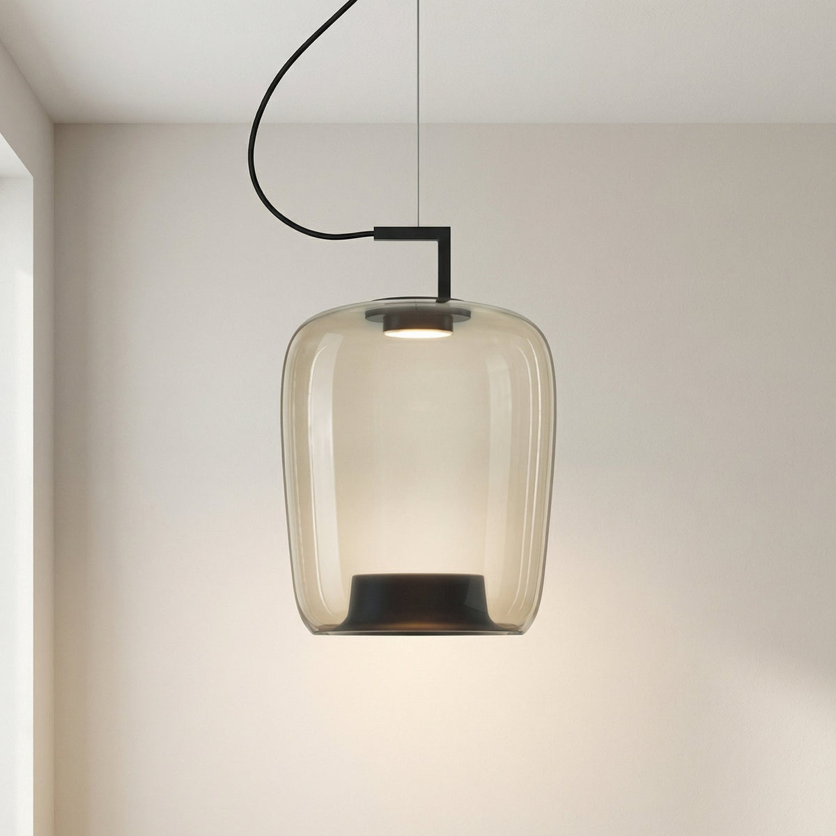 Modern Glass Pendant Light – Elegant Amber Glass Lighting