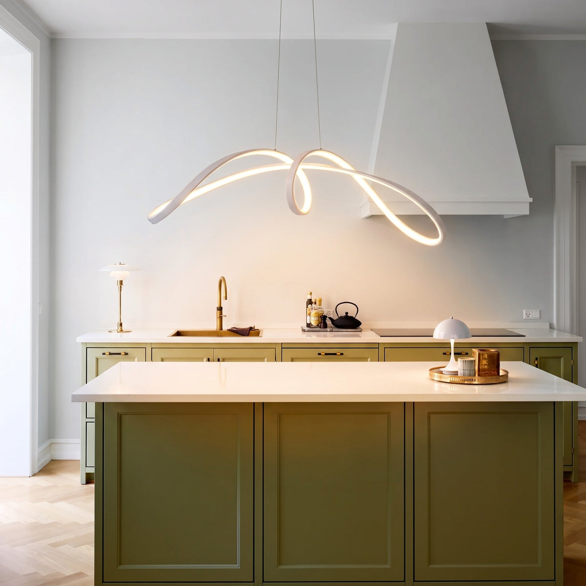 Sculptural Spiral LED Pendant Light – Contemporary Hanging Lighting
