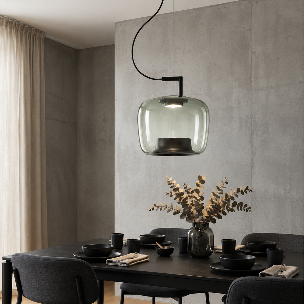 Modern Glass Pendant Light – Elegant Amber Glass Lighting