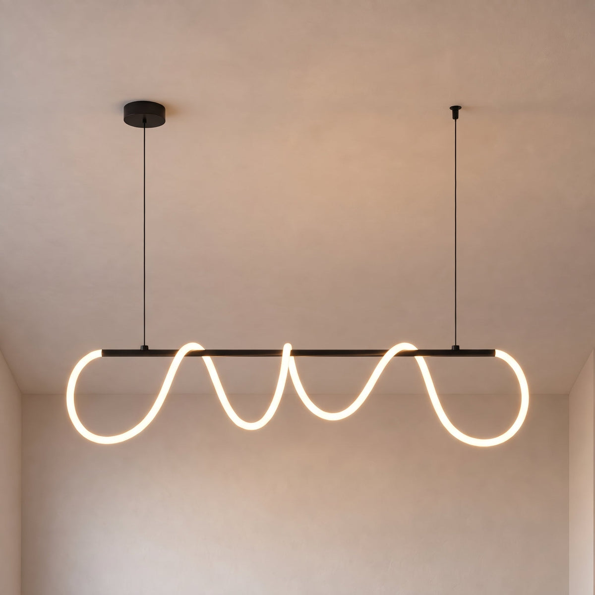 Wave Linear LED Pendant Light – Sculptural Hanging Lighting