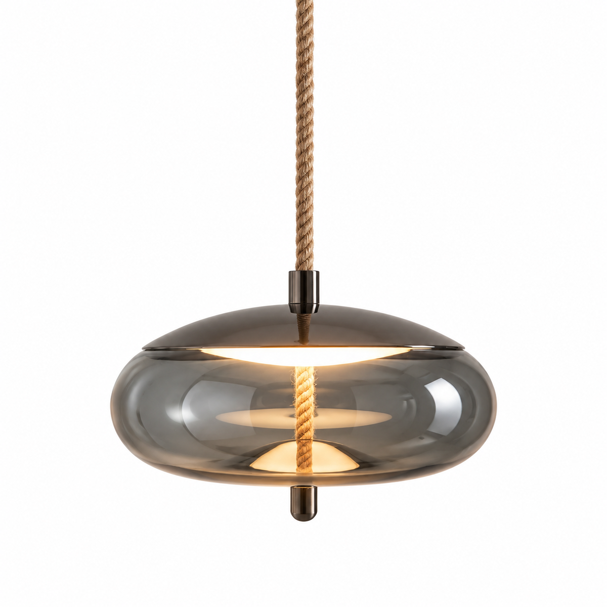 Scandinavian Smoked Glass Globe Pendant Light