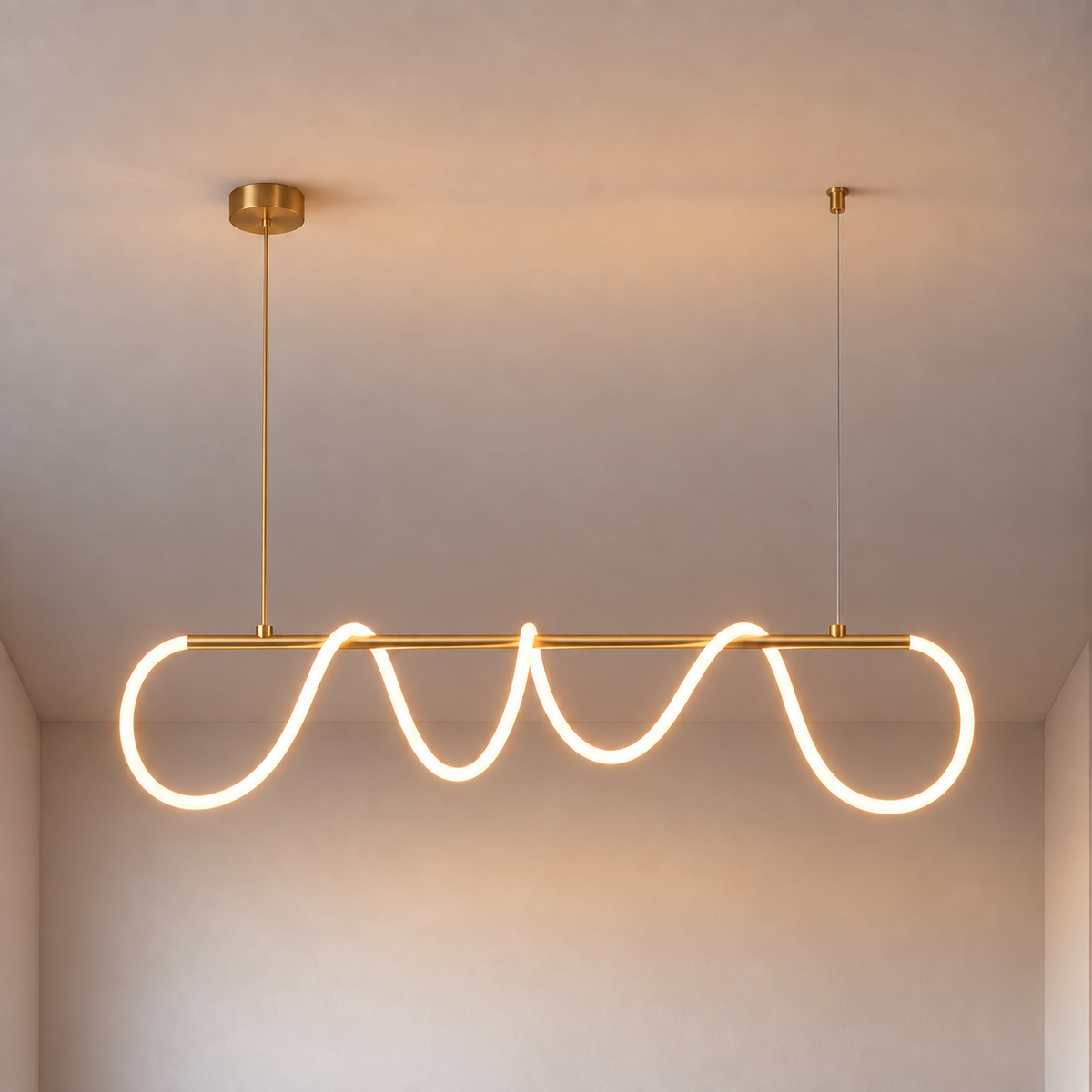 Wave Linear LED Pendant Light – Sculptural Hanging Lighting