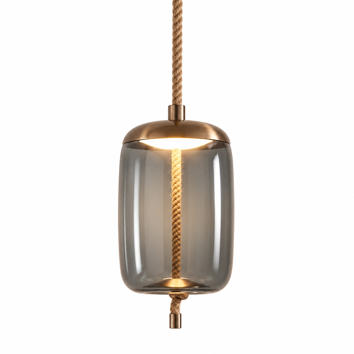 Scandinavian Smoked Glass Globe Pendant Light