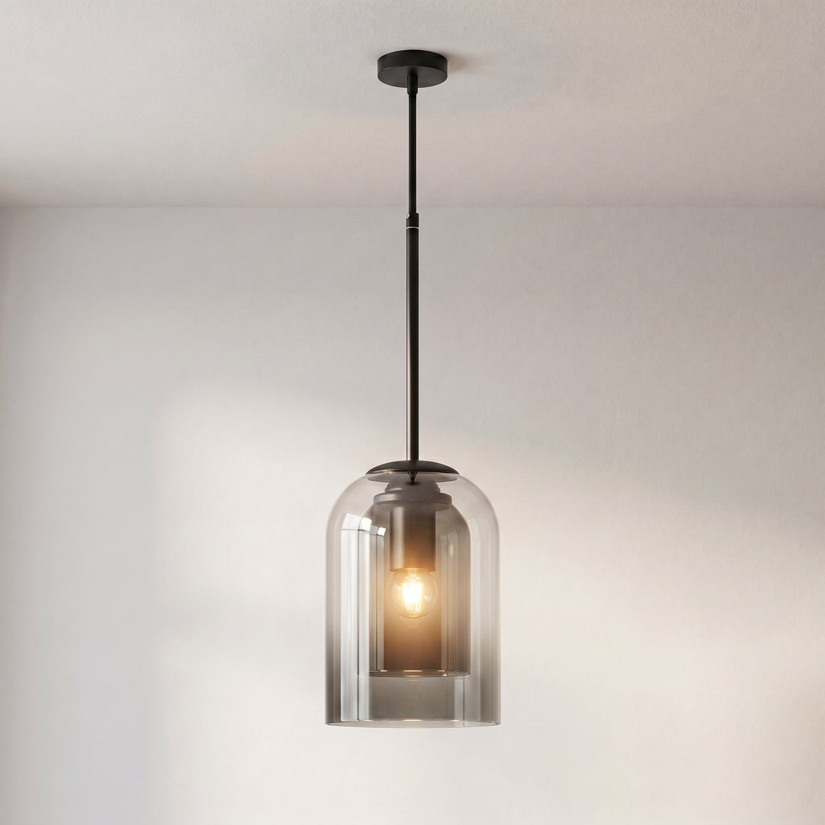 Modern Glass Pendant Light – Contemporary Double-Layer Hanging Lighting