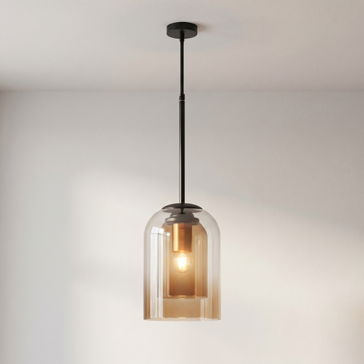 Modern Glass Pendant Light – Contemporary Double-Layer Hanging Lighting