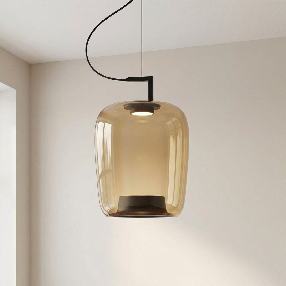 Modern Glass Pendant Light – Elegant Amber Glass Lighting