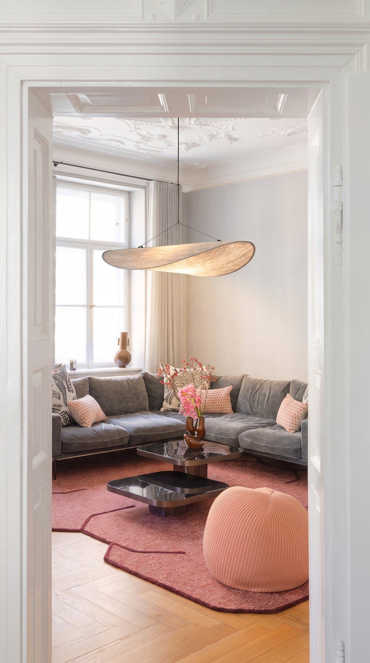 Japandi Sculptural Pendant Light – Organic Wave Lighting
