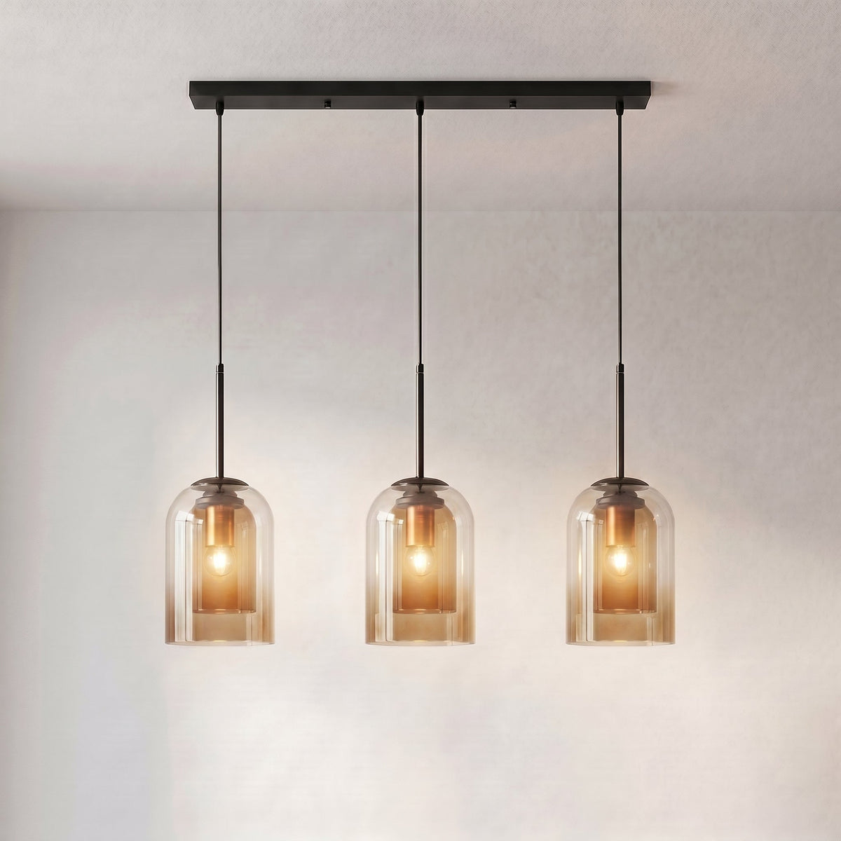 Modern Glass Pendant Light – Contemporary Double-Layer Hanging Lighting