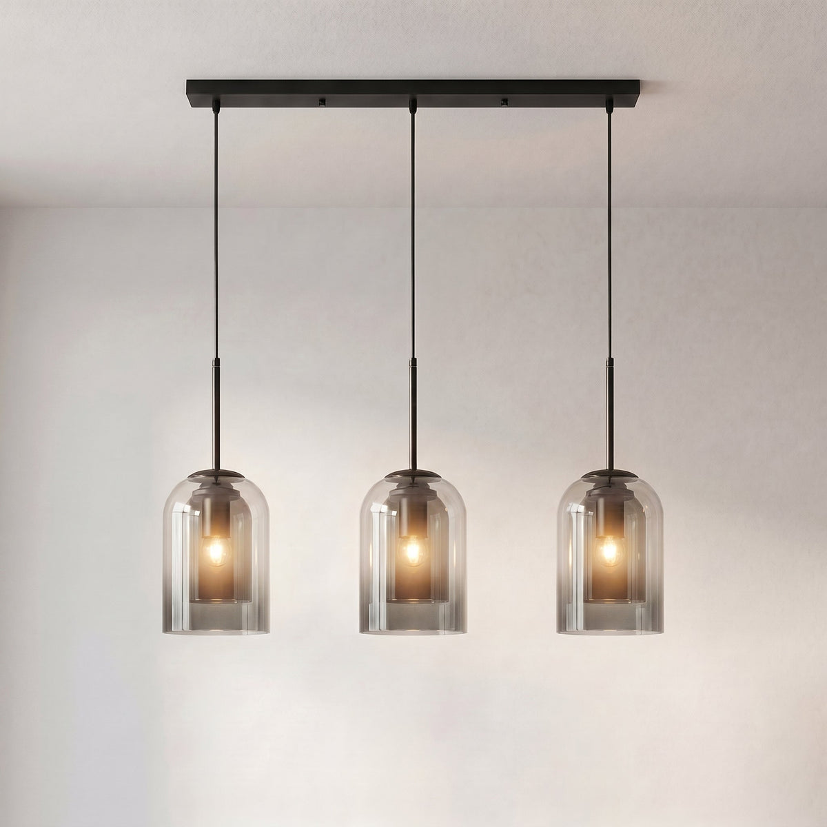 Modern Glass Pendant Light – Contemporary Double-Layer Hanging Lighting