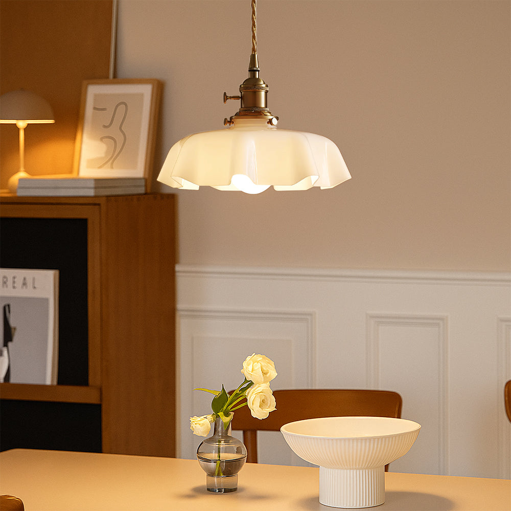 French Style Pendant Light – Vintage Floral Glass Lighting