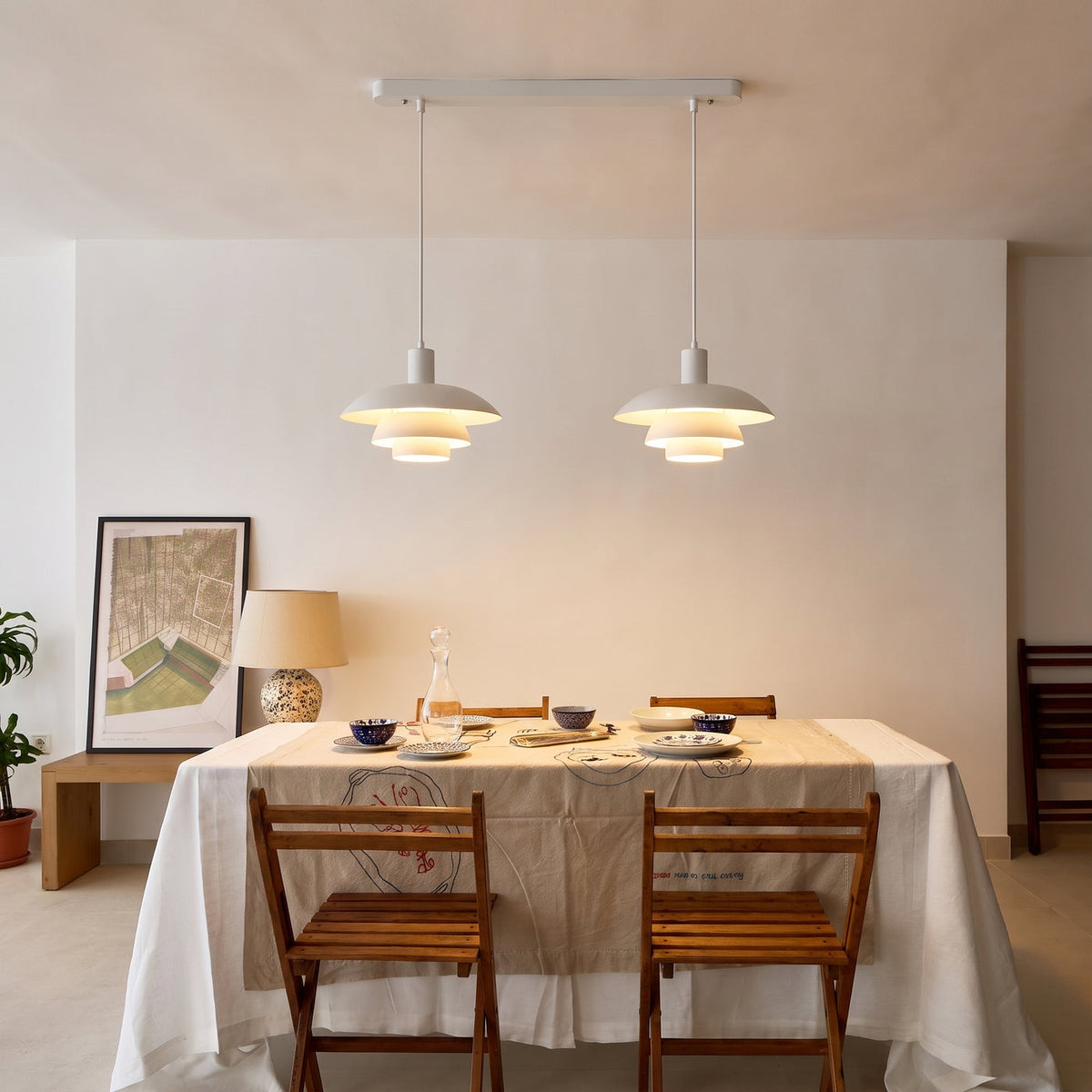 Scandinavian Minimalist Layered Metal LED Pendant Light