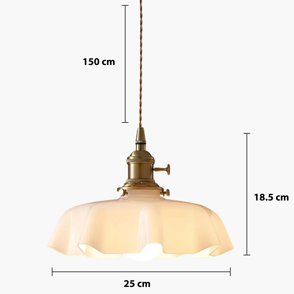 French Style Pendant Light – Vintage Floral Glass Lighting