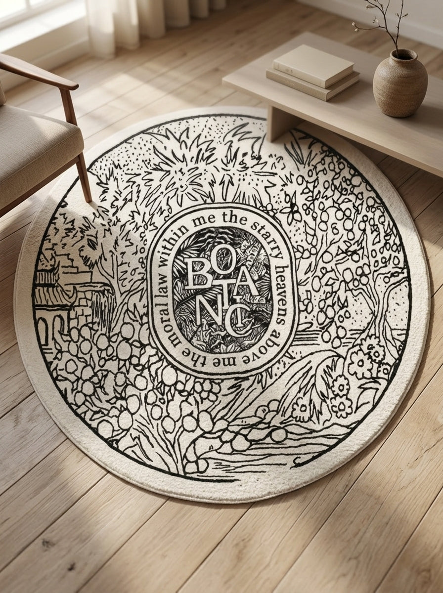 Round Washable Vintage-Style Rug | Living Room