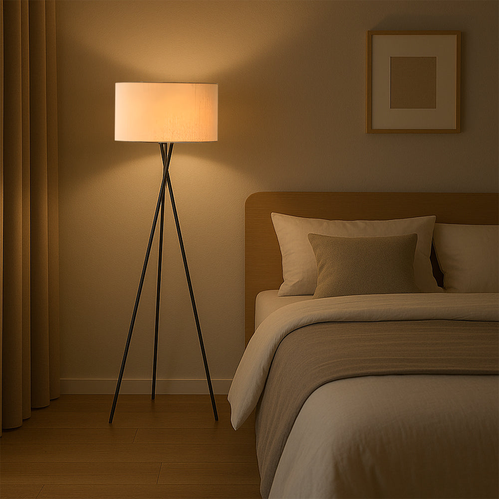 Tripod Fabric Floor Lamp – Modern Minimalist Lighting