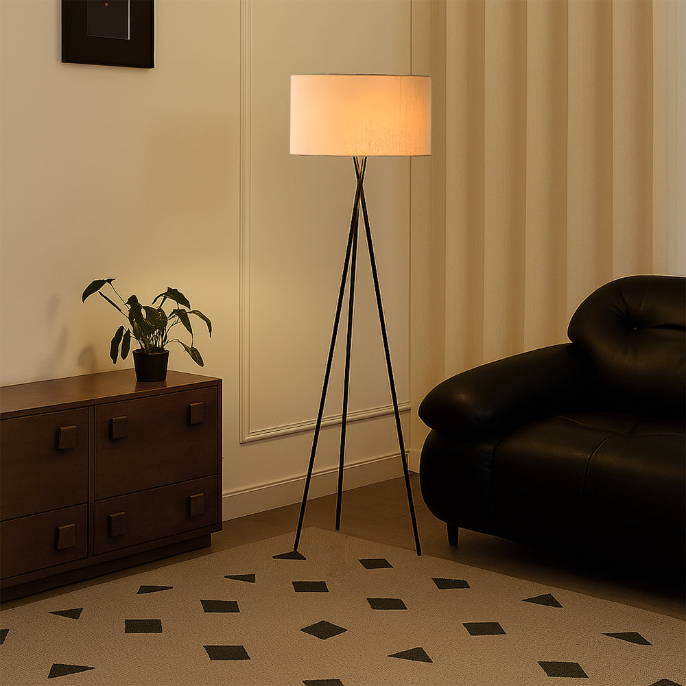 Tripod Fabric Floor Lamp – Modern Minimalist Lighting