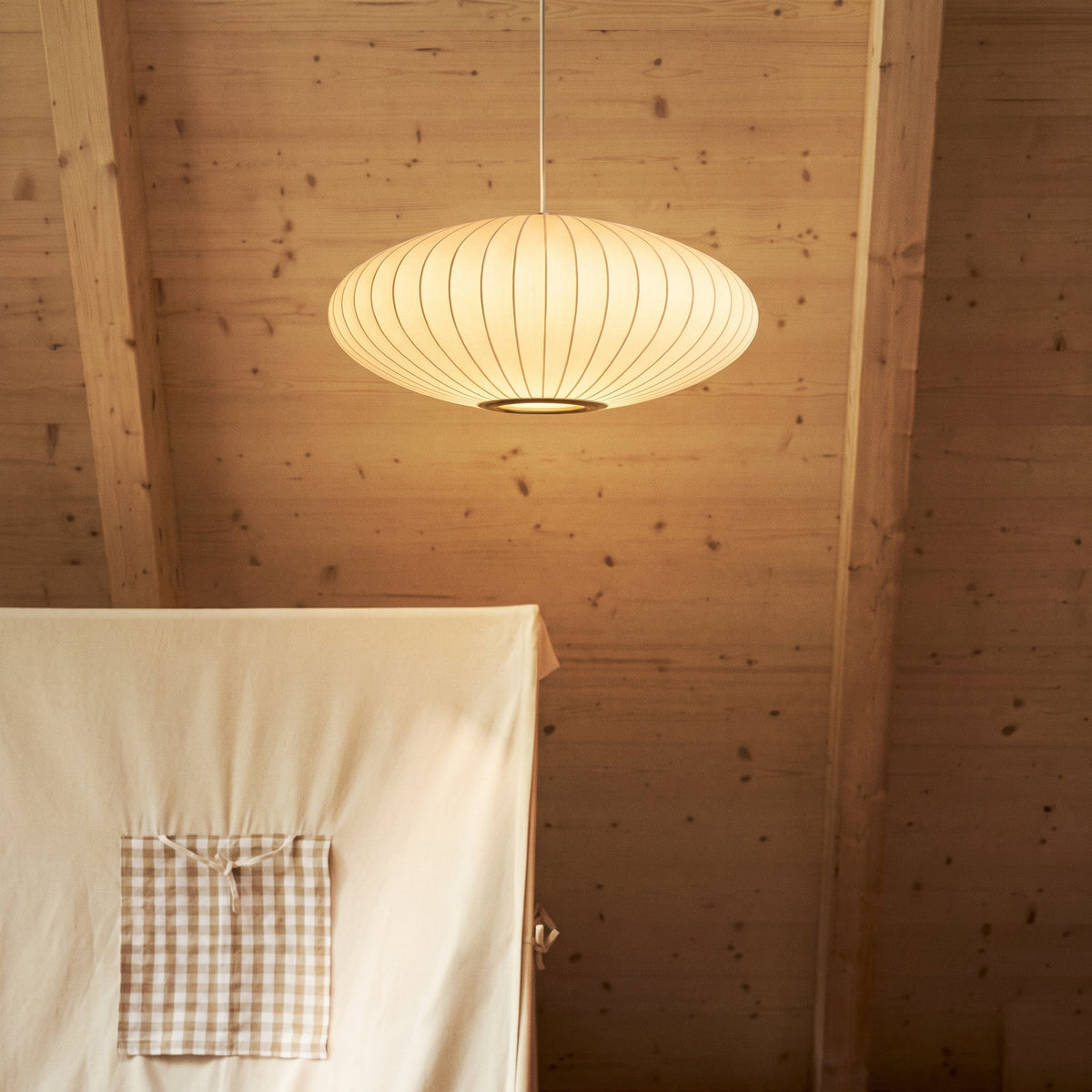 Italian Silk Pendant Light – Elegant Modern Hanging Lighting
