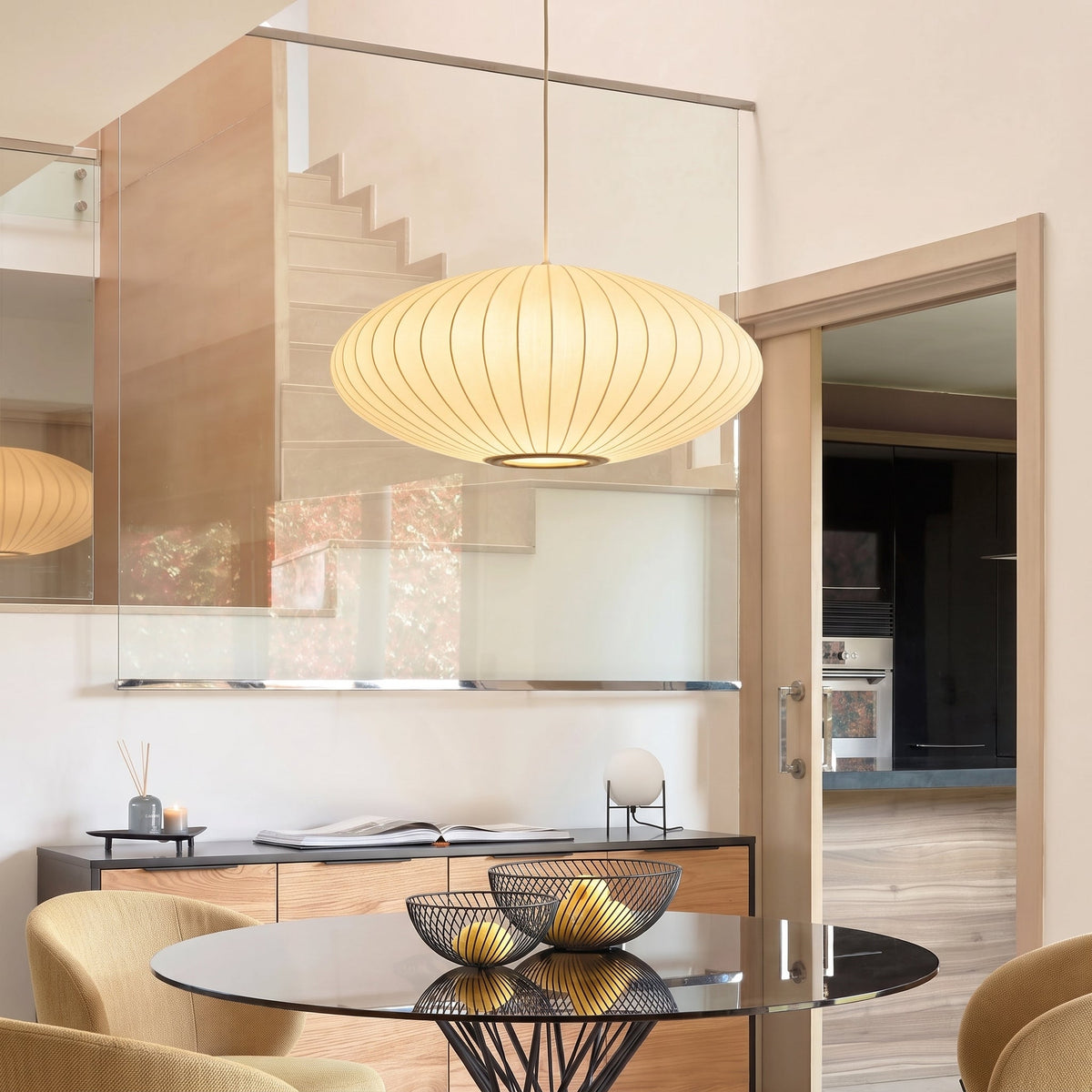 Italian Silk Pendant Light – Elegant Modern Hanging Lighting