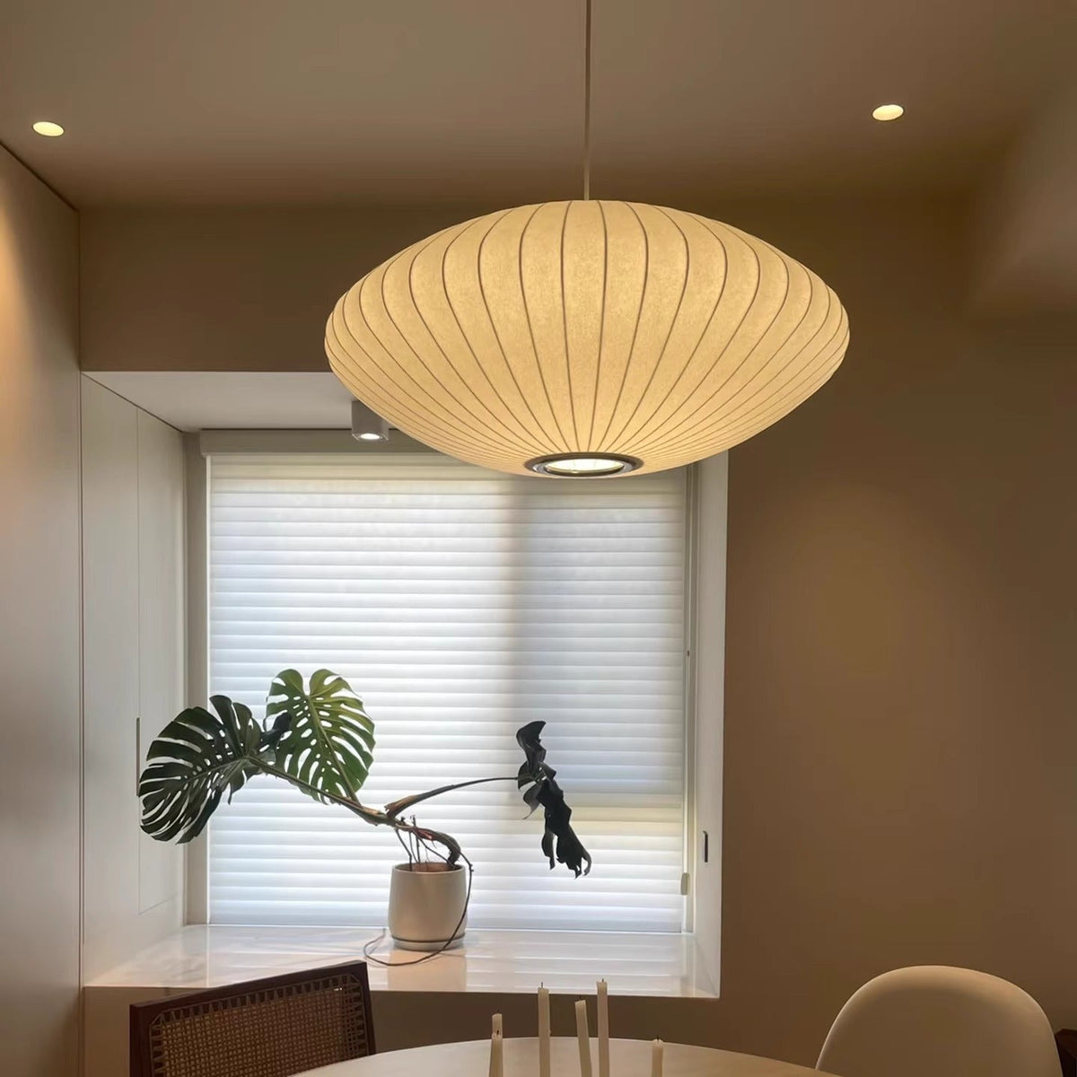 Italian Silk Pendant Light – Elegant Modern Hanging Lighting