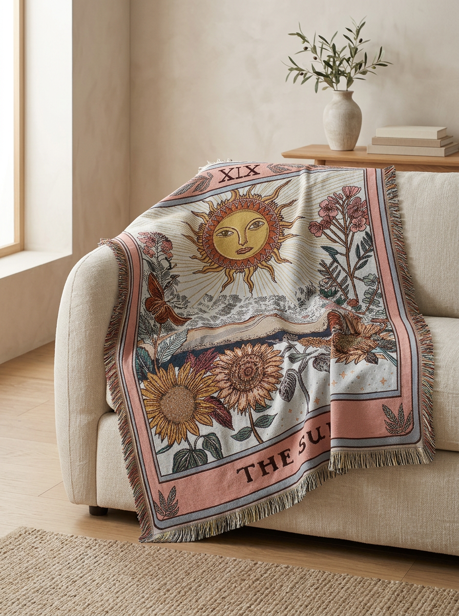 Sofa Throw Boho Fringed Patterned | Large