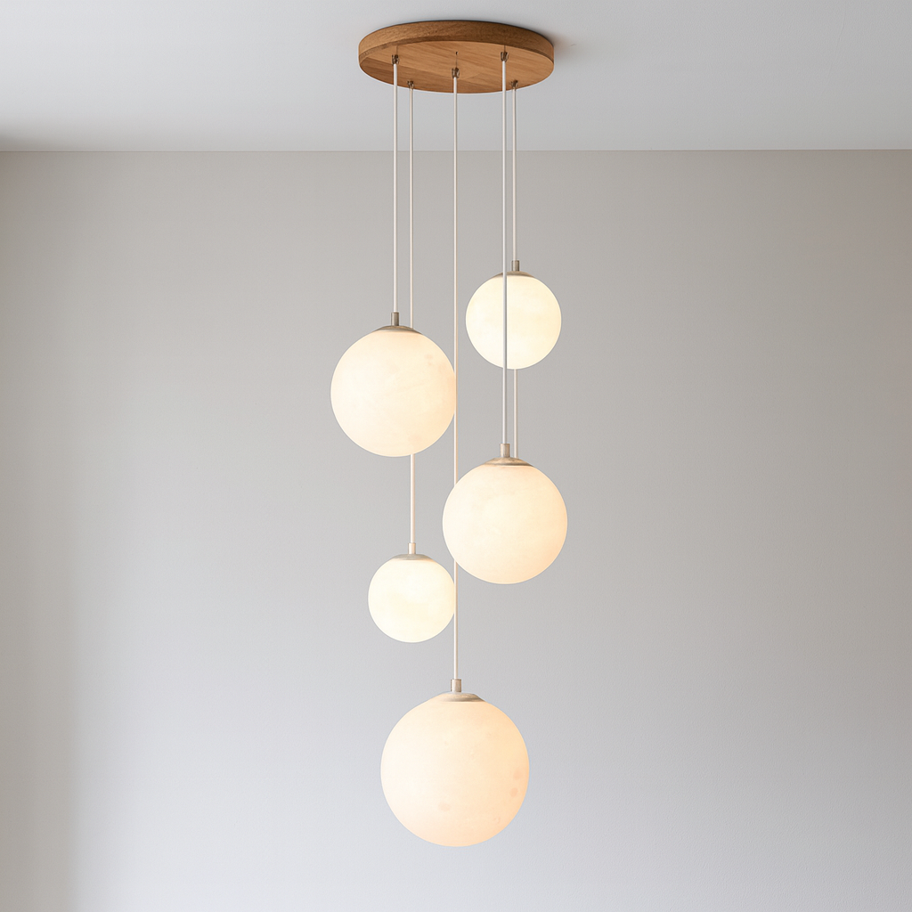 Modern Globe Staircase Chandelier – Cascading LED Pendant Lighting