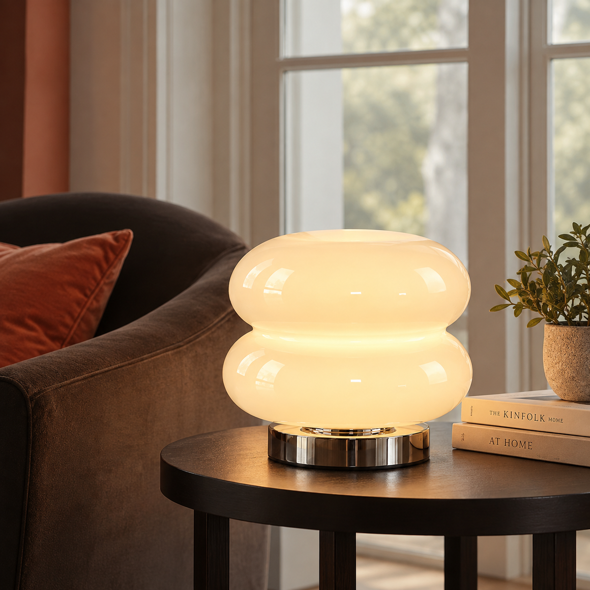 Double-Layer Glass Table Lamp – Retro Bauhaus Lighting