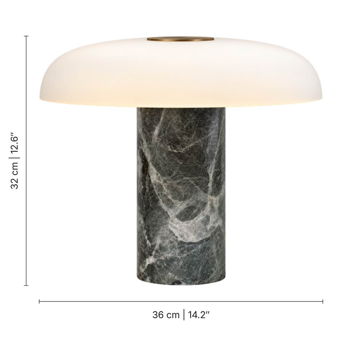 Marble Base Glass Table Lamp – Elegant Mushroom Lighting