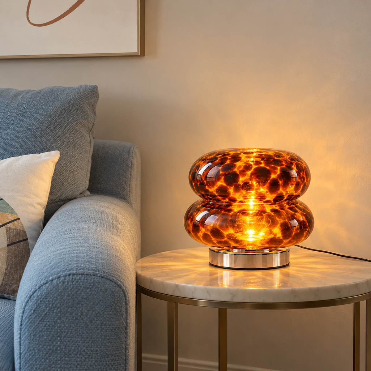 Double-Layer Glass Table Lamp – Retro Bauhaus Lighting