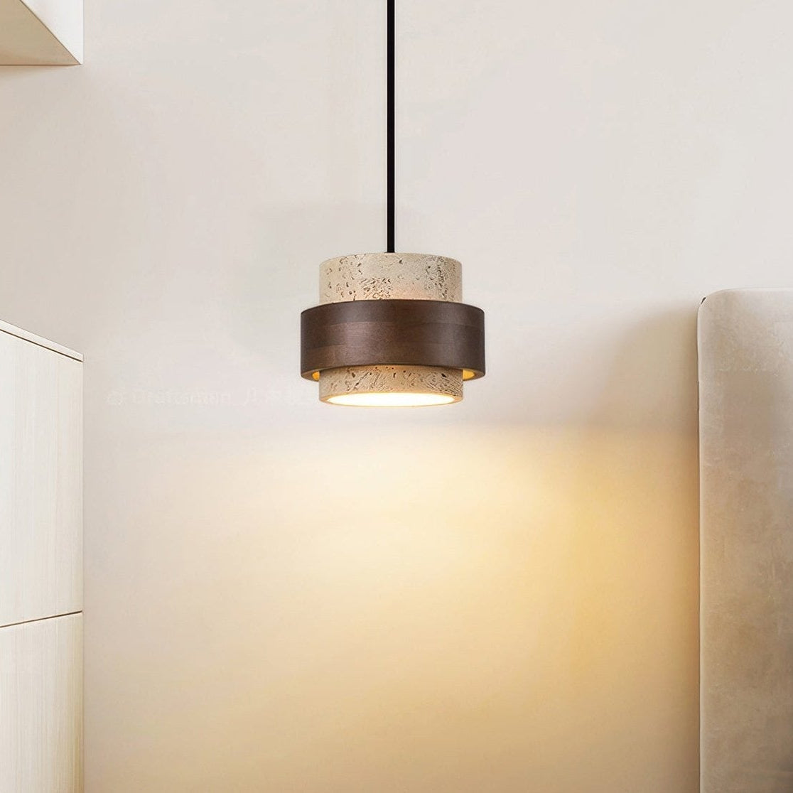 Ascend Retro Stone Wabi Sabi Pendant – Natural Travertine Lighting
