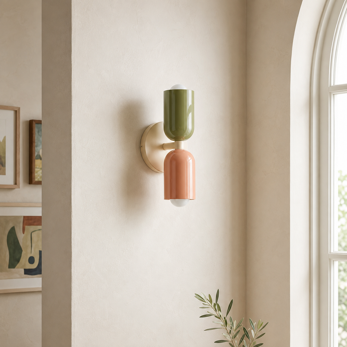 Scandinavian Colorful Wall Light – Dual-Shade Accent Lighting