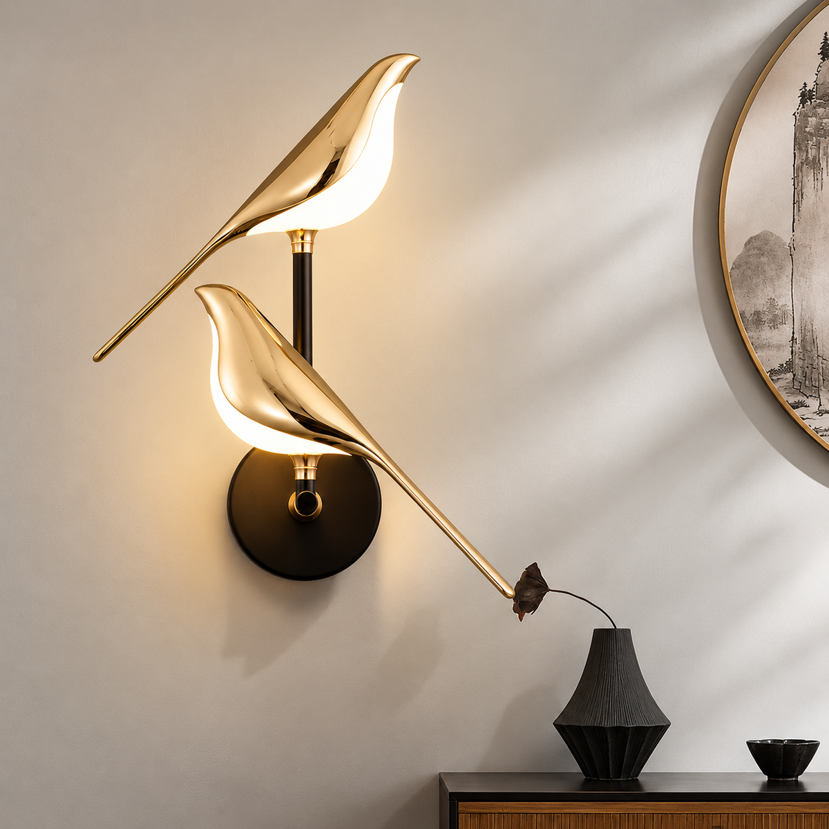 Gold Bird Wall Light – Sculptural LED Wall Lighting